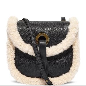 NWT:UGG Heritage Foldover Sheepskin Trim Crossbody